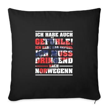 Ich muss dringend nach Norwegen Urlaub Geschenk - Sofakissenbezug 45 x 45 cm - Schwarz - Vorne