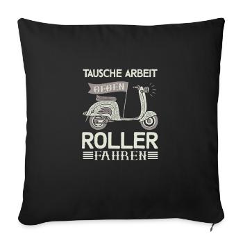 Swap work for scooters, scooters, scooters - Sofa pillowcase 17,3'' x 17,3'' (45 x 45 cm) - black - Front