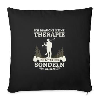 Sondel Therapie Sondelgänger Metalldetektor - Sofakissenbezug 45 x 45 cm - Schwarz - Vorne