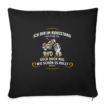 Biker Ruhestand Motorrad Lustige Geschenkidee - Sofakissenbezug 45 x 45 cm - Schwarz - Vorne