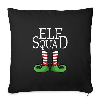 Elf Squad - Team Groupe Xmas Christmas Costume - Sofa pillowcase 17,3'' x 17,3'' (45 x 45 cm) - black - Front