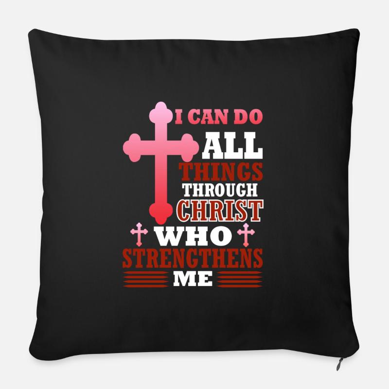 chrétien - Housse de coussin décorative 45 x 45 cm - noir