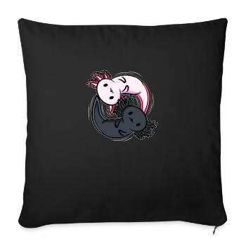 Axolotls Ying Yang Meditation Yoga Axolotl - Housse de coussin décorative 45 x 45 cm - noir - Devant