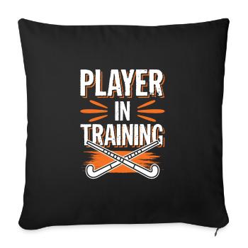 field hockey - Sofa pillowcase 17,3'' x 17,3'' (45 x 45 cm) - black - Front
