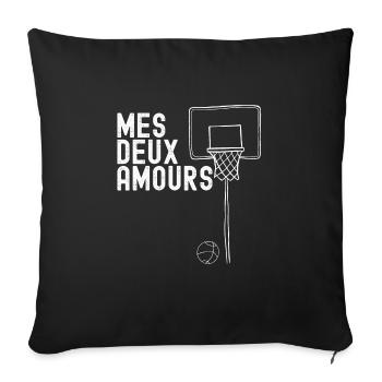 Basketball tee -cadeau fan de basketball - Housse de coussin décorative 45 x 45 cm - noir - Devant
