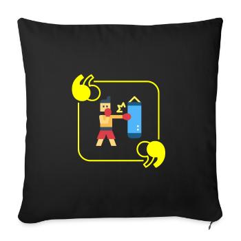 Boxing Pixel - Boxer Geschenkidee - Sofakissenbezug 45 x 45 cm - Schwarz - Vorne