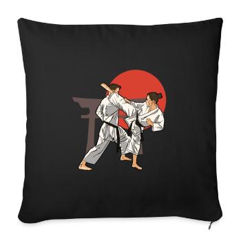 Karateka japan - karate gift idea - Sofa pillowcase 17,3'' x 17,3'' (45 x 45 cm) - black - Front