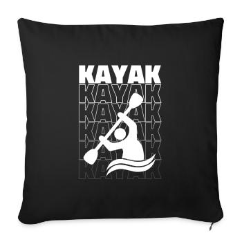 kayak love canoë retro - Housse de coussin décorative 45 x 45 cm - noir - Devant