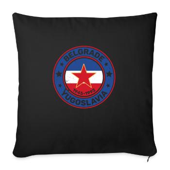 Yugoslavija Serbia Balkan Serbian Srbija Belgrade - Sofakissenbezug 45 x 45 cm - Schwarz - Vorne