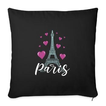 Île-de-France Paris Frankreich Franzose - Sofakissenbezug 45 x 45 cm - Schwarz - Vorne