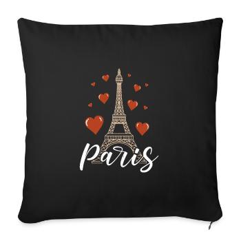 Île-de-France Paris Frankreich Franzose - Sofakissenbezug 45 x 45 cm - Schwarz - Vorne