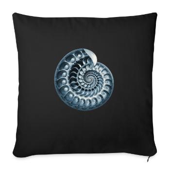 Spirale de Fibonacci, coquille, escargot, phi, symbole - Housse de coussin décorative 45 x 45 cm - noir - Devant