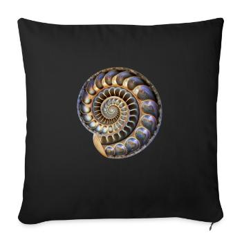Spirale de Fibonacci, coquille, nombre d’or - Housse de coussin décorative 45 x 45 cm - noir - Devant