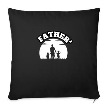 Père² 2 Fils Blanc - Housse de coussin décorative 45 x 45 cm - noir - Devant