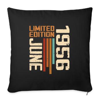 June 1956 Birthday Gift June 1956 Retro 1956 - Sofa pillowcase 17,3'' x 17,3'' (45 x 45 cm) - black - Front