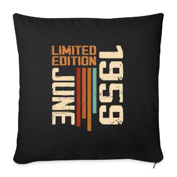 June 1959 Birthday Gift June 1959 Retro 1959 - Sofa pillowcase 17,3'' x 17,3'' (45 x 45 cm) - black - Front