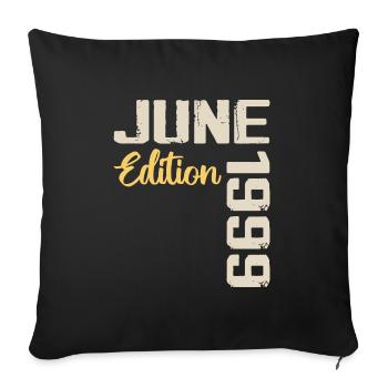 Né(e) en Juin 1999 Cadeau Juin 1999 Anniversaire - Housse de coussin décorative 45 x 45 cm - noir - Devant
