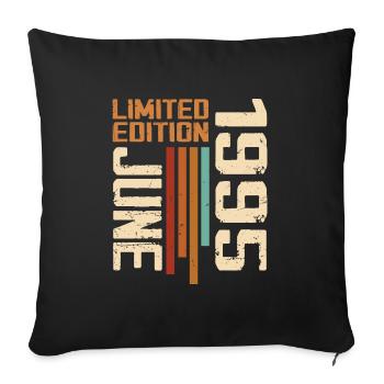 Juin 1995 Cadeau anniversaire Juin 1995 Rétro 1995 - Housse de coussin décorative 45 x 45 cm - noir - Devant