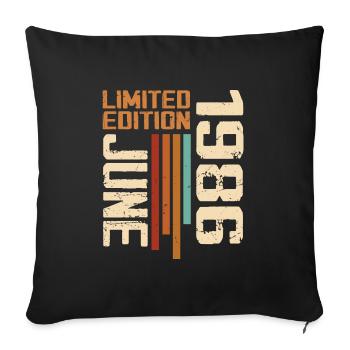 June 1986 Birthday Gift June 1986 Retro 1986 - Sofa pillowcase 17,3'' x 17,3'' (45 x 45 cm) - black - Front