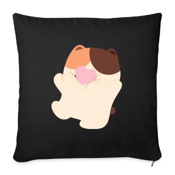 Tortie Katzenherz Teil 2 - Sofakissenbezug 45 x 45 cm - Schwarz - Vorne