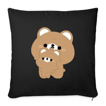 Cute Bear Couple - Sofa pillowcase 17,3'' x 17,3'' (45 x 45 cm) - black - Front