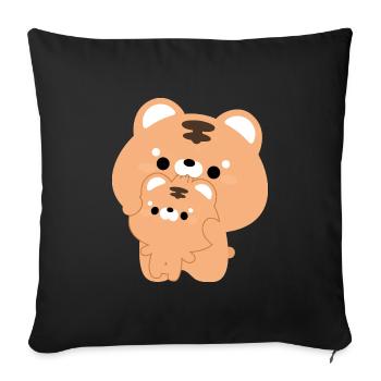 Tiger Couple - Sofa pillowcase 17,3'' x 17,3'' (45 x 45 cm) - black - Front