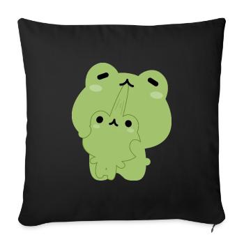 Frog Couple - Sofa pillowcase 17,3'' x 17,3'' (45 x 45 cm) - black - Front