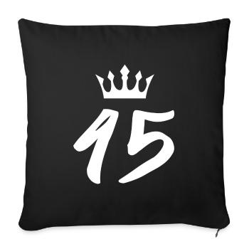45 Couronne numérique - Housse de coussin décorative 45 x 45 cm - noir - Devant