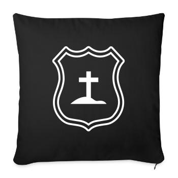 Cross coat of arms - Sofa pillowcase 17,3'' x 17,3'' (45 x 45 cm) - black - Front