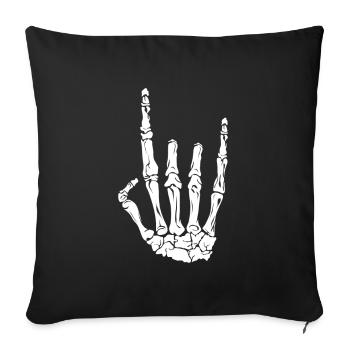 Skeleton Rock Heavy Metal Hand - Sofa pillowcase 17,3'' x 17,3'' (45 x 45 cm) - black - Front