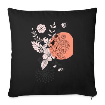 Julibel.Design /// Pastelflower Design cercle rouge - Housse de coussin décorative 45 x 45 cm - noir - Devant