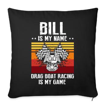 Conception de bateaux de dragster pour les plaisanciers de course - Housse de coussin décorative 45 x 45 cm - noir - Devant