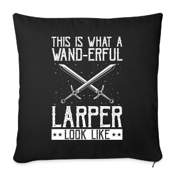 Larping for fantasy role-playing games and sword fights - Sofa pillowcase 17,3'' x 17,3'' (45 x 45 cm) - black - Front