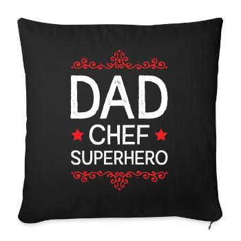 Dad Superhero Dad - Sofa pillowcase 17,3'' x 17,3'' (45 x 45 cm) - black - Front