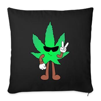 Der Bloom - Weed Cannabis Stoned Hanf Marihuana - Sofakissenbezug 45 x 45 cm - Schwarz - Vorne