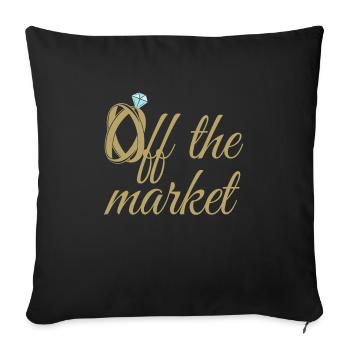 Off à l'alliance des marchés - Housse de coussin décorative 45 x 45 cm - noir - Devant