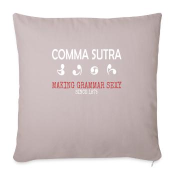 Drôle Pun Virgule Sutra - Housse de coussin décorative 45 x 45 cm - taupe clair - Devant