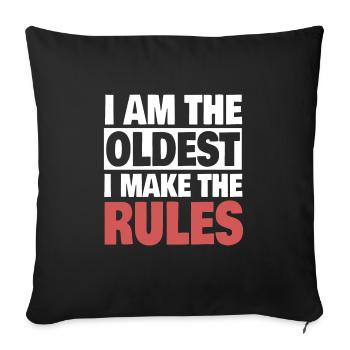 Funny Oldest Sibling Makes The Rules - Housse de coussin décorative 45 x 45 cm - noir - Devant