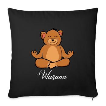 Auszeit Durchatmen Wusaaa Bär - Sofakissenbezug 45 x 45 cm - Schwarz - Vorne