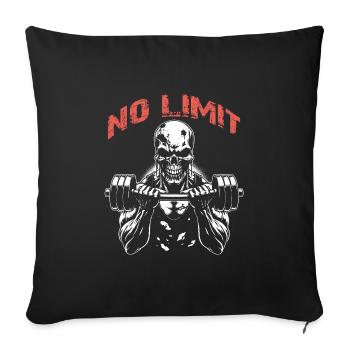 No Limit Workout Bodybuilding Skull with Dumbbell - Sofa pillowcase 17,3'' x 17,3'' (45 x 45 cm) - black - Front