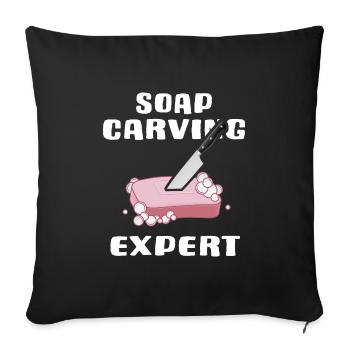 savon savon sculpteur savon savon expert en sculpture de savon - Housse de coussin décorative 45 x 45 cm - noir - Devant