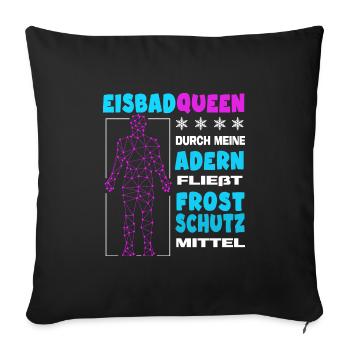 eisbaden eisbader-queen eisbad eiswasser - Sofakissenbezug 45 x 45 cm - Schwarz - Vorne