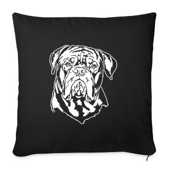 DOGUE de Bordeaux Portrait Chiens Wilsigns - Housse de coussin décorative 45 x 45 cm - noir - Devant