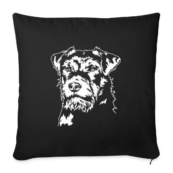 Chiens de chasse Terrier allemand Portrait Wilsigns - Housse de coussin décorative 45 x 45 cm - noir - Devant
