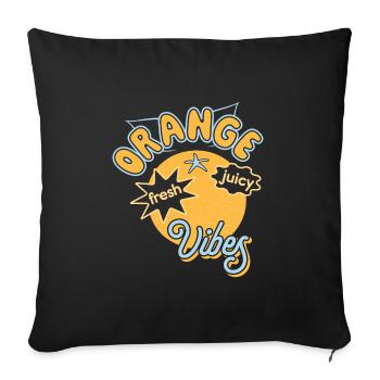 Orange Vibes Juicy Fruits Summer Sun - Sofa pillowcase 17,3'' x 17,3'' (45 x 45 cm) - black - Front