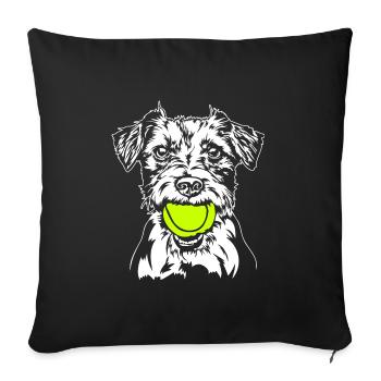 Jack Russell Terrier Ball Ball Junkie Dog Wilsigns - Housse de coussin décorative 45 x 45 cm - noir - Devant