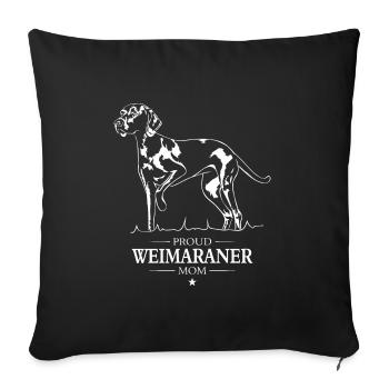 Weimaraner Mom Dogs Dog Hunting Dogs Wilsigns - Sofa pillowcase 17,3'' x 17,3'' (45 x 45 cm) - black - Front