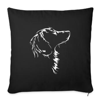 Longhair Dachshund Silhouette Dog Dog Wilsigns - Sofa pillowcase 17,3'' x 17,3'' (45 x 45 cm) - black - Front