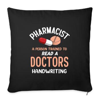 Drôle de pharmacien Médecine Pharmacie droguiste Pharmacie - Housse de coussin décorative 45 x 45 cm - noir - Devant