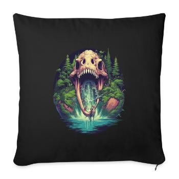 Dinosaur Dinosaur Fossil Carnivor T-Rex - Sofa pillowcase 17,3'' x 17,3'' (45 x 45 cm) - black - Front